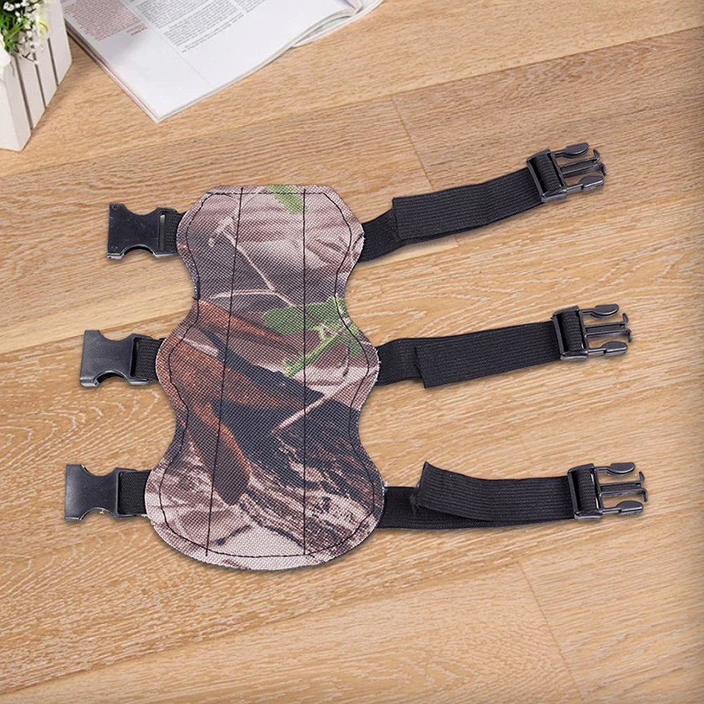 Adjustable Camouflage Archery Arm Guard Forearm Protector with Strap for Bow and Arrow Accessories