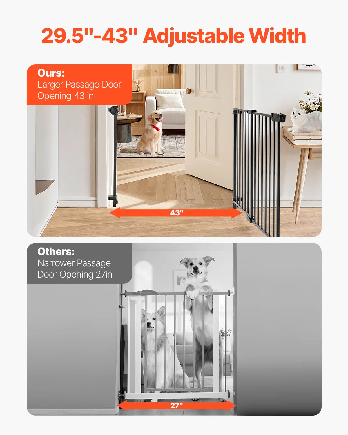 SucceBuy Adjustable Baby Gate for Child and Pet Security