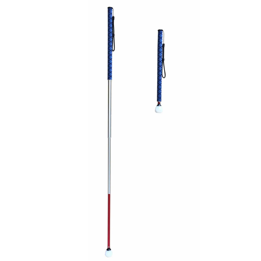 7 Section Telescopic Aluminum Guide Cane Portable Walking Stick for Visually Impaired 150cm