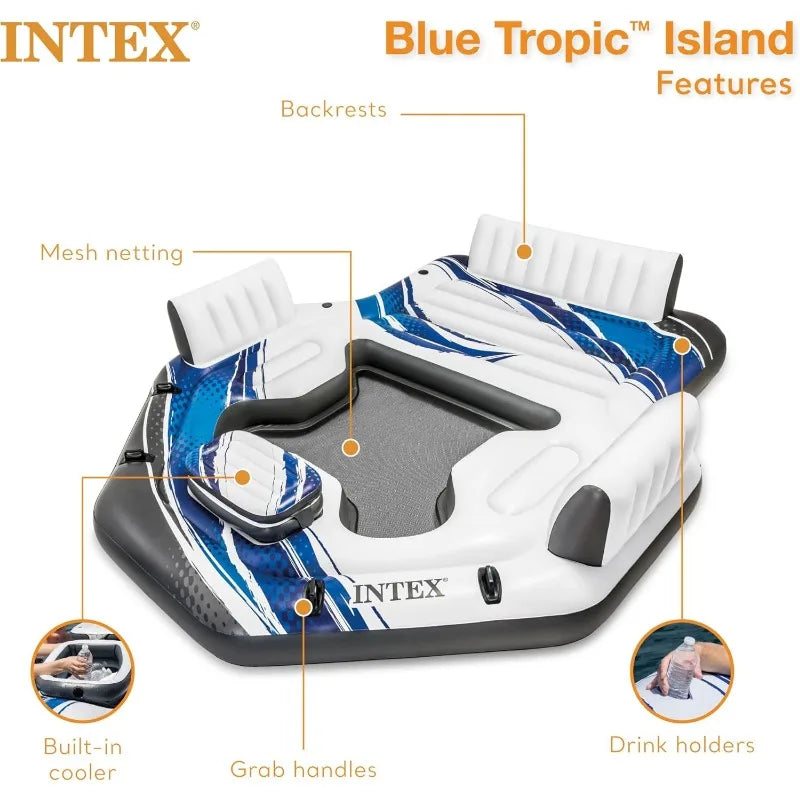 YTYIN Inflatable Raft Island for 5 People with Cooler