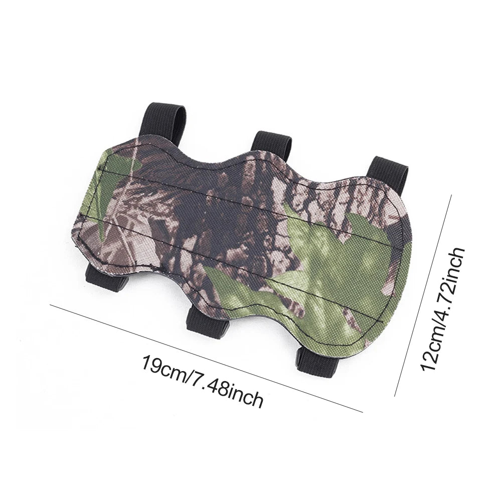 Adjustable Camouflage Archery Arm Guard Forearm Protector with Strap for Bow and Arrow Accessories