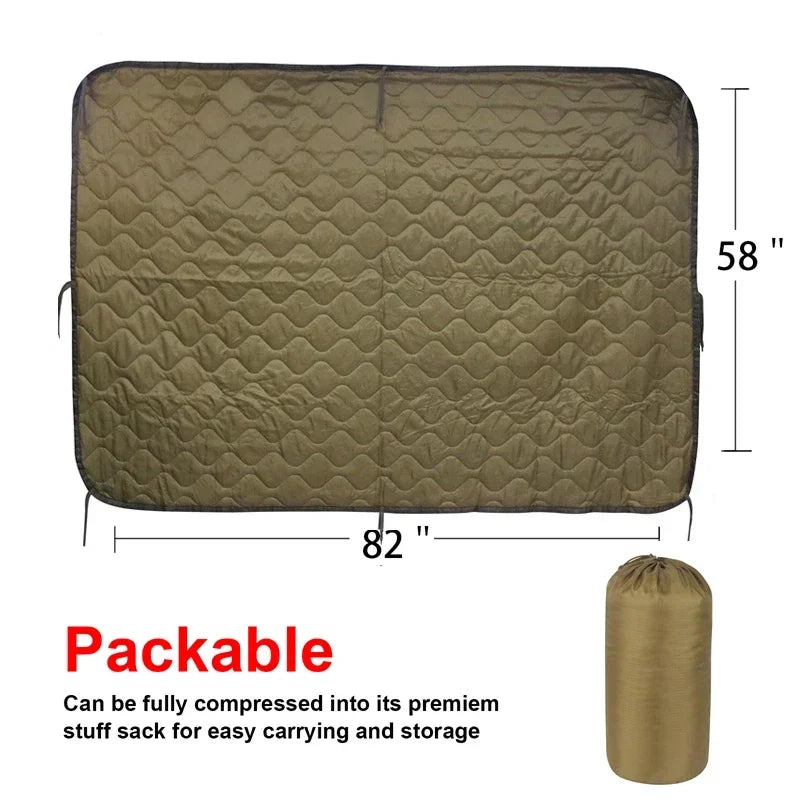 Water Repellent Camouflage Army Poncho Liner Woobie Blanket
