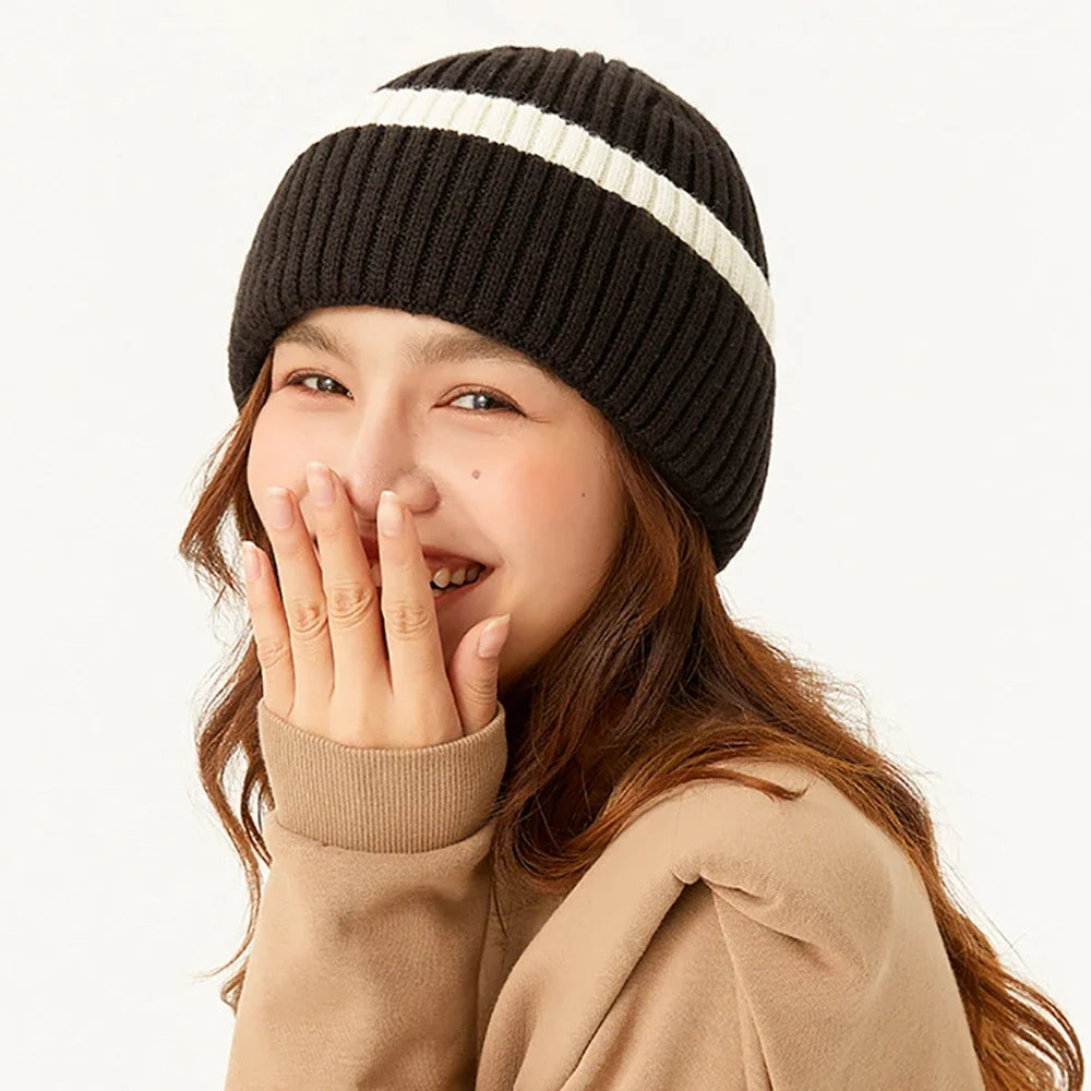 OhSunny Women's Warm Wool Knitted Beanie and Gloves Set
