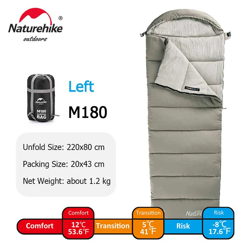 Naturehike Lightweight M180 M300 Double Camping Sleeping Bag Machine Washable Winter Comfort