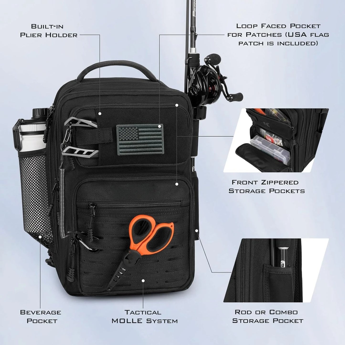 Tactical Fishing Sling Tackle Bag Lightweight Backpack for Gear Storage Ideal Gift for Men