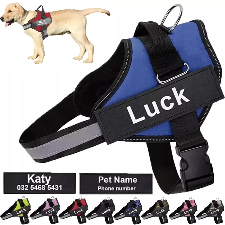 Customized Reflective Dog Harness Vest No Pull Adjustable Breathable Pet Harness for Outdoor Use