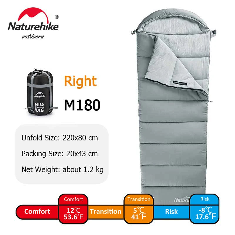 Naturehike Lightweight M180 M300 Double Camping Sleeping Bag Machine Washable Winter Comfort