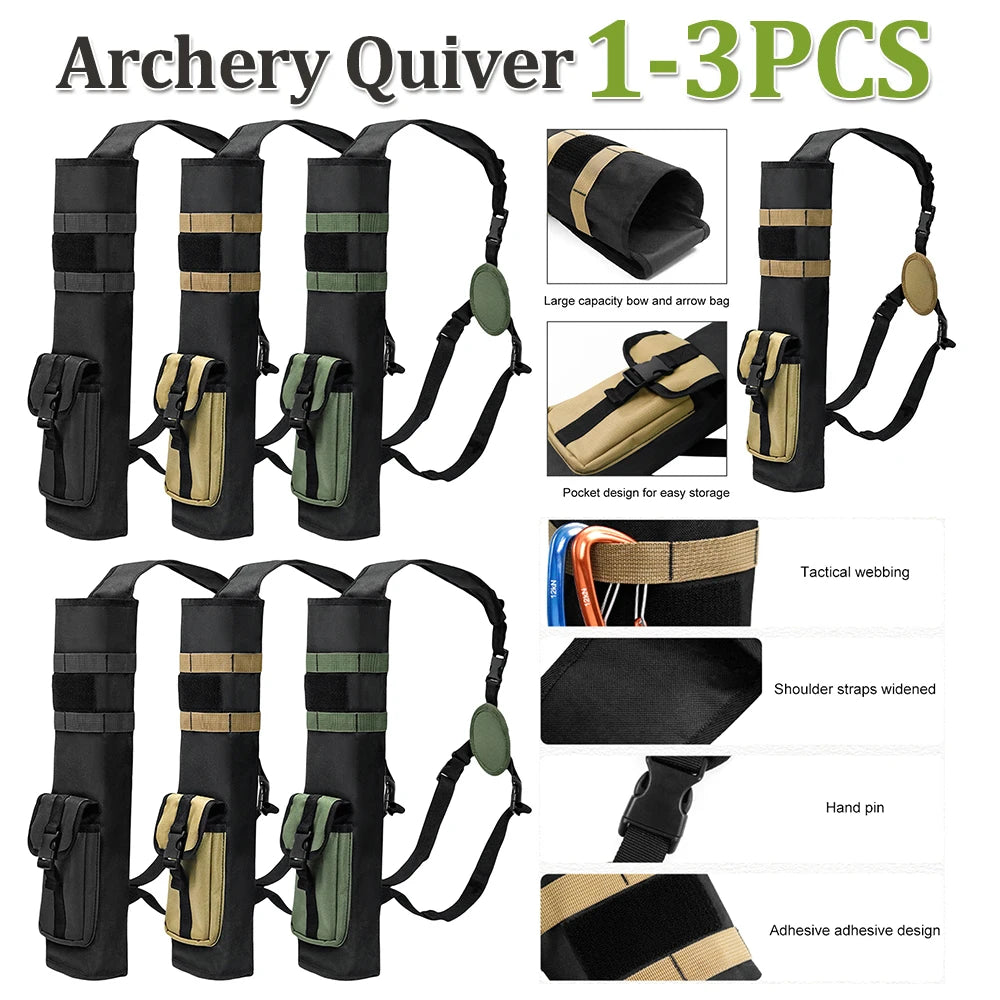 Lightweight Archery Quiver with Molle Pocket Adjustable Arrow Holder for Target Shooting