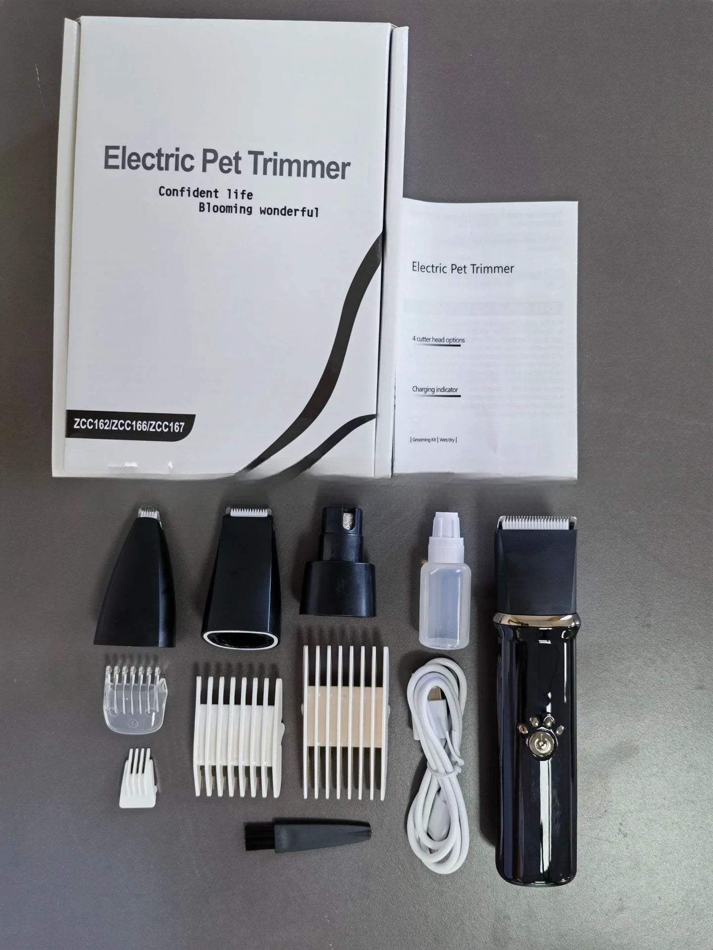 GZHJGOS 4 In 1 Pet Hair Trimmer Clipper Nail Grinder
