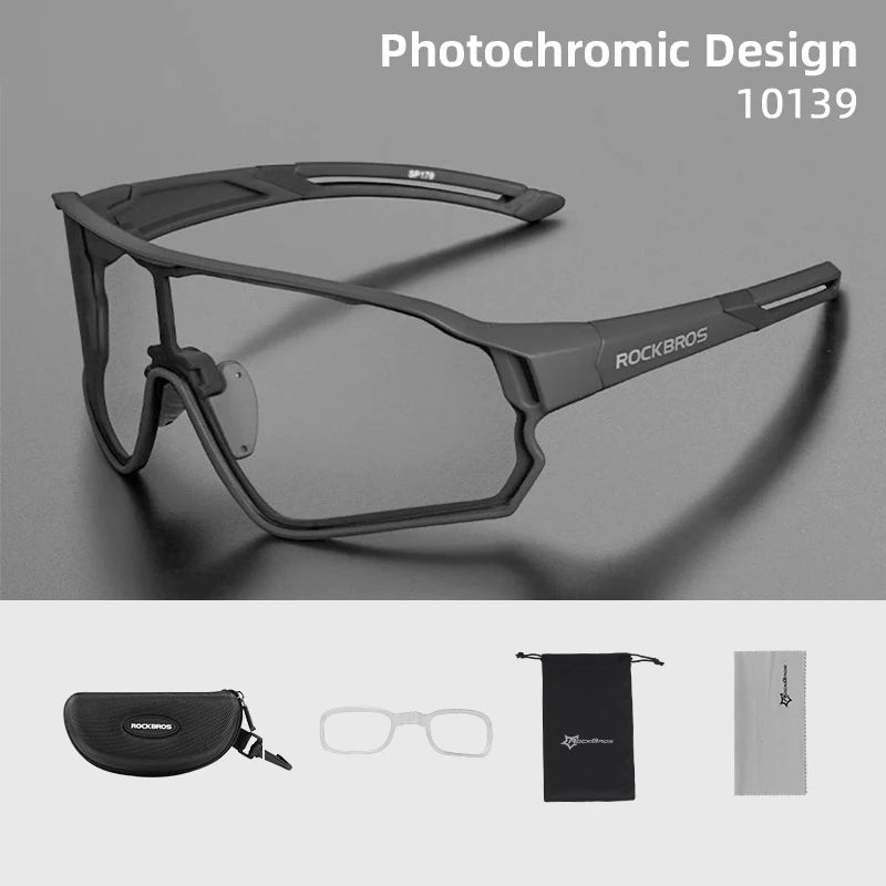 ROCKBROS Photochromic Cycling Sunglasses UV400 Outdoor Eyewear