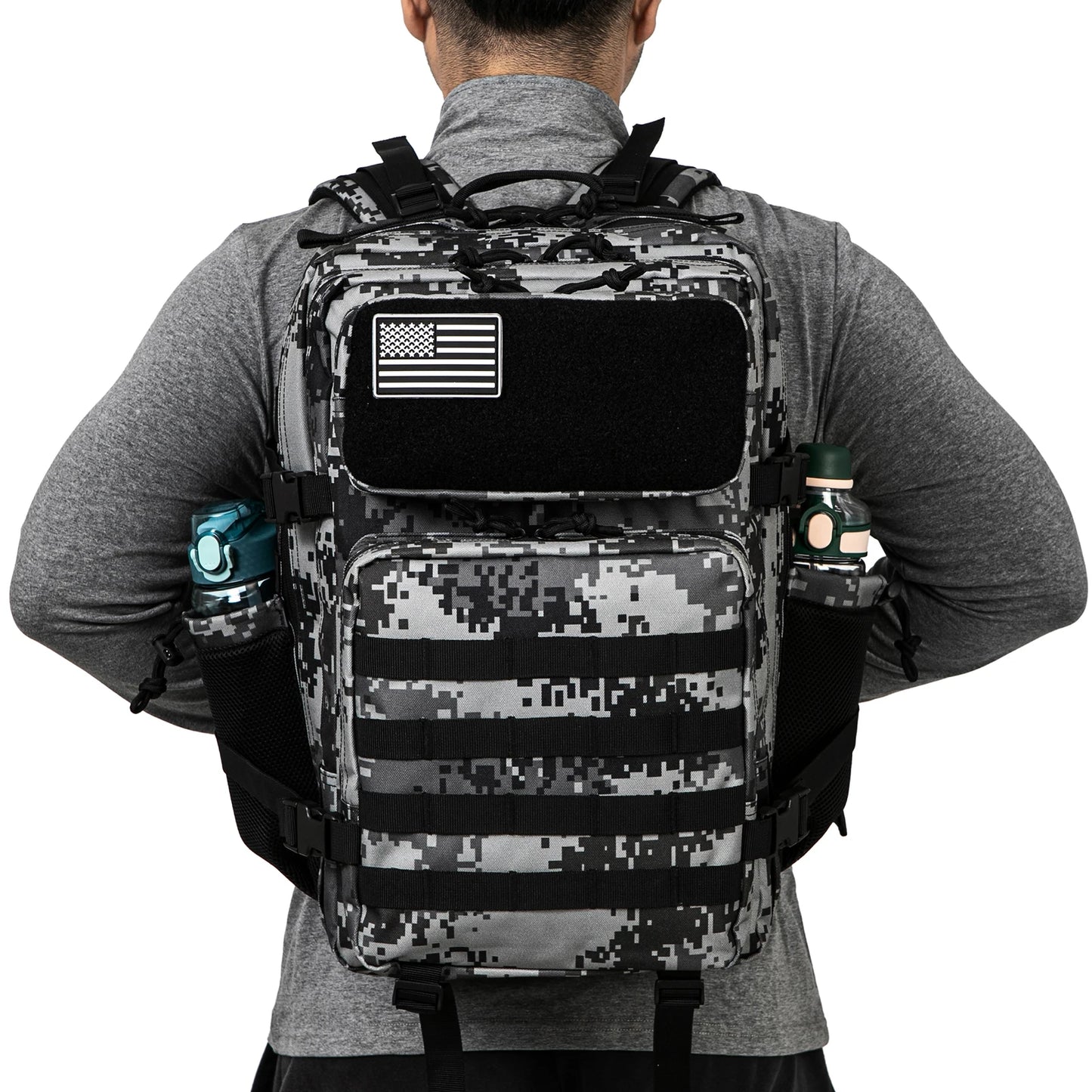 45L Tactical Backpack for Hunting with Dual Cup Holders and Outdoor Camping Features