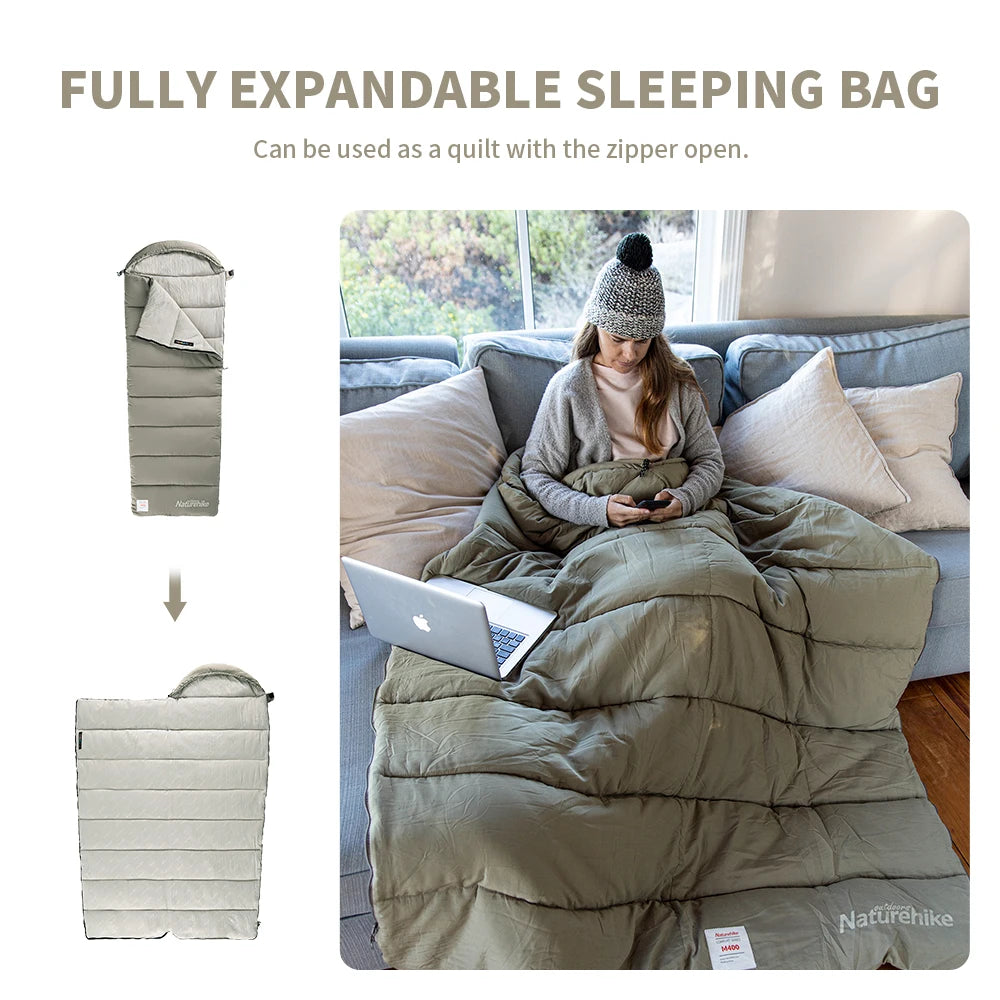Naturehike Lightweight M180 M300 Double Camping Sleeping Bag Machine Washable Winter Comfort