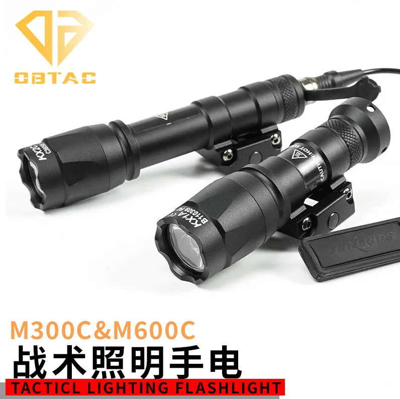 Tactical SF M300C M600C Metal Flashlight Strobe Scout Light for Airsoft Hunting 20mm Rail