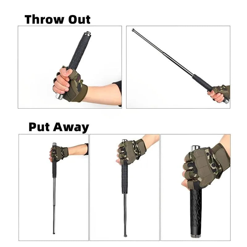 Telescopic Camping Cane for Hiking and Outdoor Activities with Durable Plastic Handle
