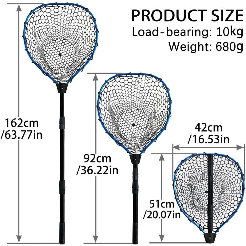 YTYIN Telescoping Aluminum Alloy Fishing Net with Rubber Grip