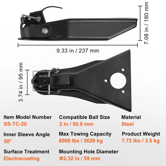 VEVOR 8000 Pounds A-Frame Trailer Coupler for Towing