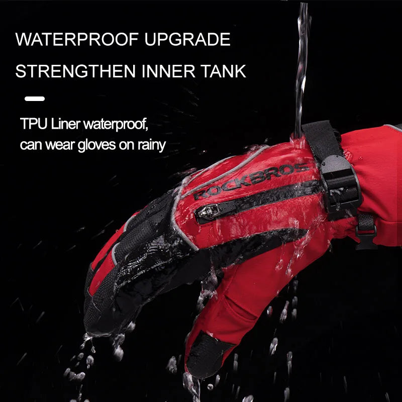 ROCKBROS Waterproof Winter Gloves for Snow Sports and Cycling