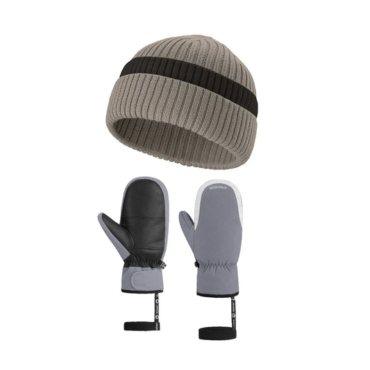 OhSunny Women's Warm Wool Knitted Beanie and Gloves Set