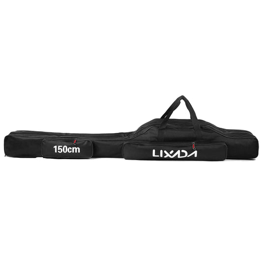 Lixada 3 Layer Portable Fishing Pole Bag Folding Rod Carry Case Tackle Storage Solution