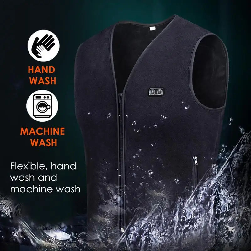 Winter USB Heated Vest Adjustable Temperature Washable Sleeveless Jacket for Outdoor Sports
