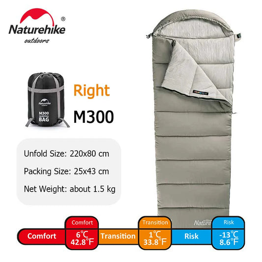 Naturehike Lightweight M180 M300 Double Camping Sleeping Bag Machine Washable Winter Comfort