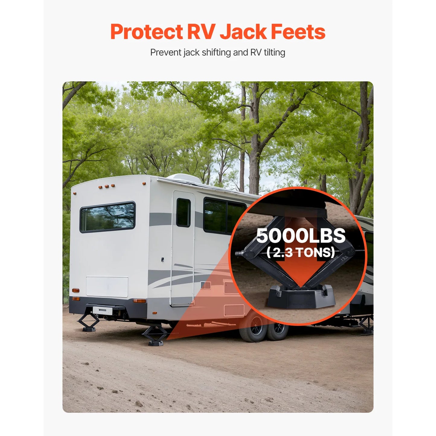 VEVOR RV Leveling Pads 4 Pack Rubber Trailer Jack Stabilizer Pads for 5th Wheels and Motorhomes