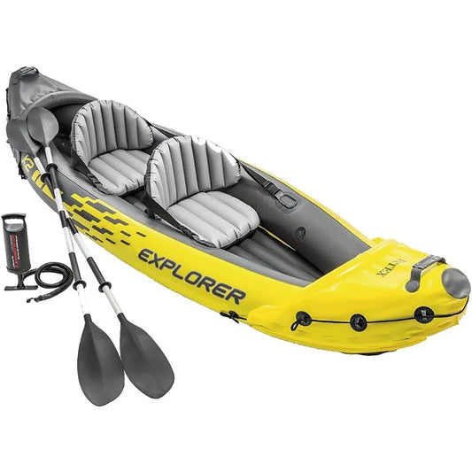 Intex Explorer K2 Inflatable Kayak Set with Oars and Pump for Easy Transport
