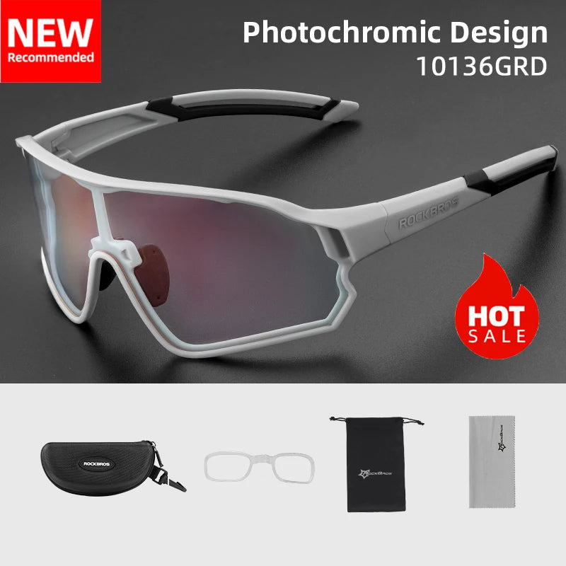 ROCKBROS Photochromic Cycling Sunglasses UV400 Outdoor Eyewear