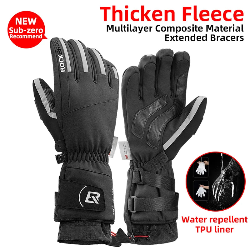 ROCKBROS Waterproof Winter Gloves for Snow Sports and Cycling