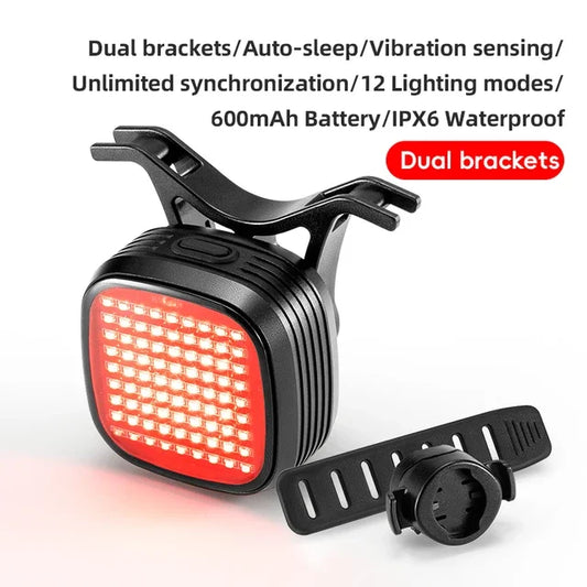 ROCKBROS Bike Rear Light Brake Sense Taillight IPX6 12 Modes