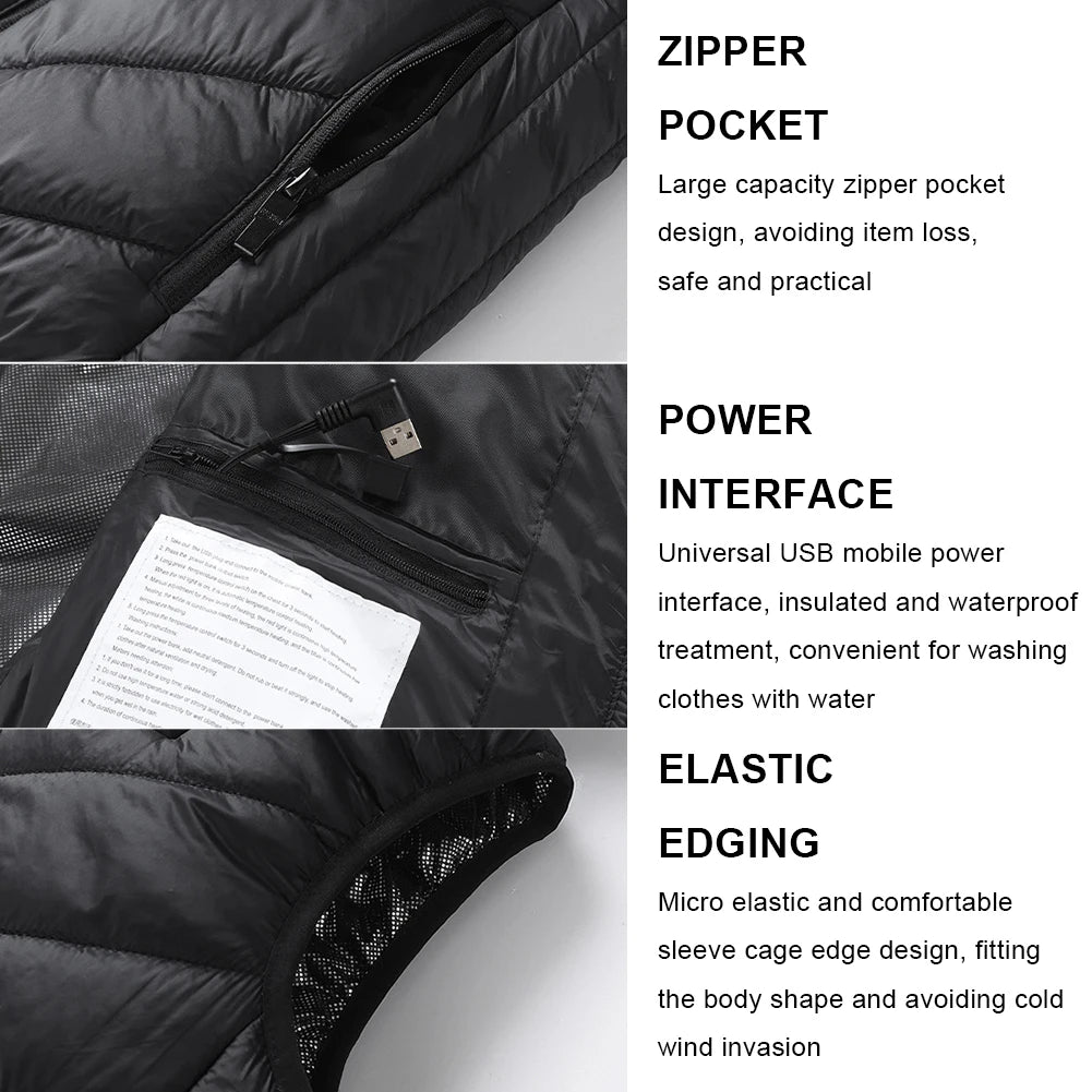 JOCESTYLE 10 Heating Zones Electric Heated Vest for Kids
