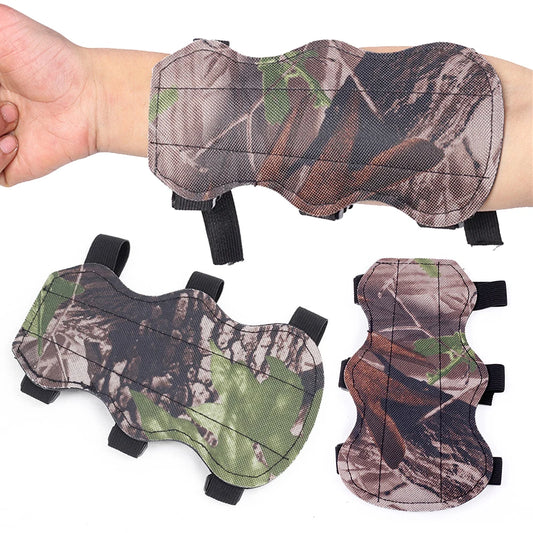 Adjustable Camouflage Archery Arm Guard Forearm Protector with Strap for Bow and Arrow Accessories
