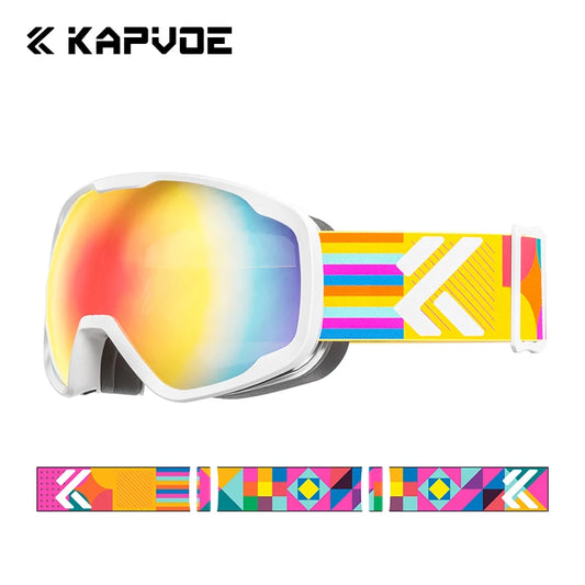 Kapvoe Kids Ski Goggles Anti Fog UV400 Snowboard Mask