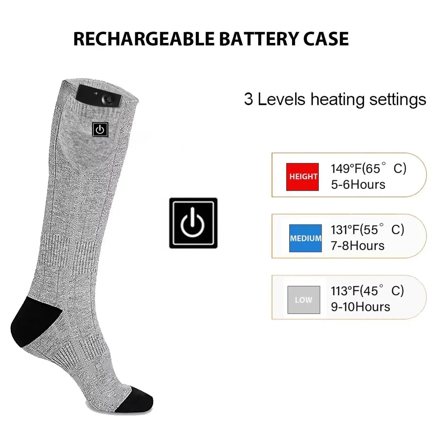 YTYINC Winter Electric Heating Socks for Outdoor Sports Use