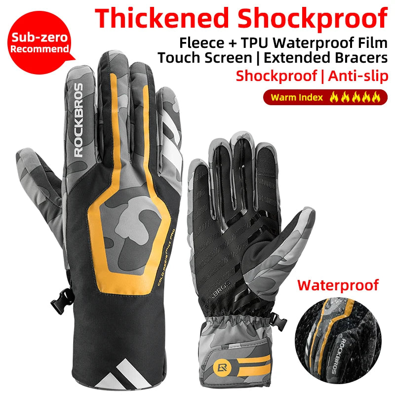 ROCKBROS Waterproof Winter Gloves for Snow Sports and Cycling