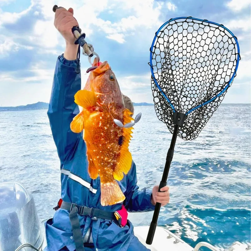 YTYIN Telescoping Aluminum Alloy Fishing Net with Rubber Grip