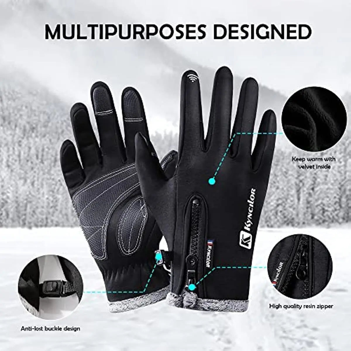 CN Thermal Waterproof Winter Gloves for Outdoor Sports