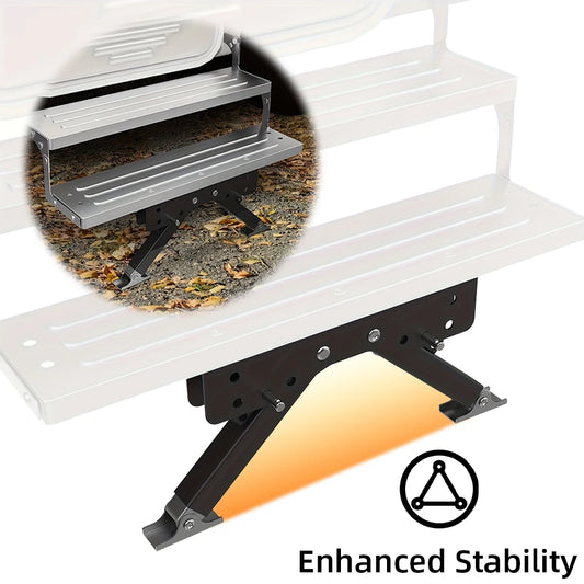 RV Folding Step Board Bracket Adjustable Steel Stabilizer Tool