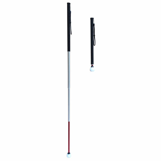 7 Section Telescopic Aluminum Guide Cane Portable Walking Stick for Visually Impaired 150cm
