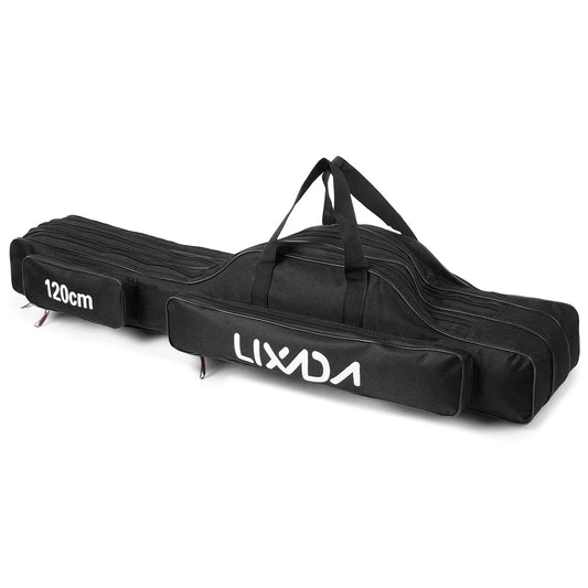 Lixada 3 Layer Portable Fishing Pole Bag Folding Rod Carry Case Tackle Storage Solution
