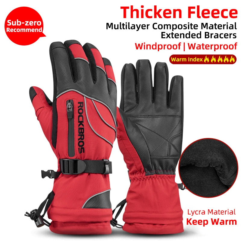 ROCKBROS Waterproof Winter Gloves for Snow Sports and Cycling