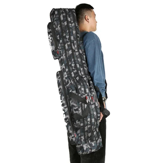 Lixada Three Layers Fishing Pole Bag Portable Folding Rod and Tackle Storage Case