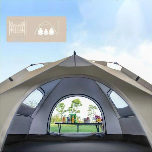 Outdoor Sunshade Camping Tent with Two Doors and Windows for Self-Driving Travel