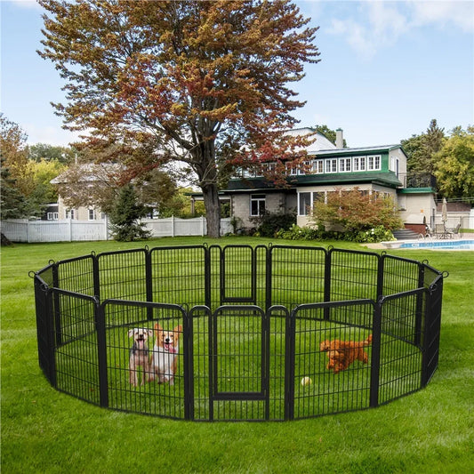 Alden Design Metal Dog Playpen for Indoor Outdoor Use