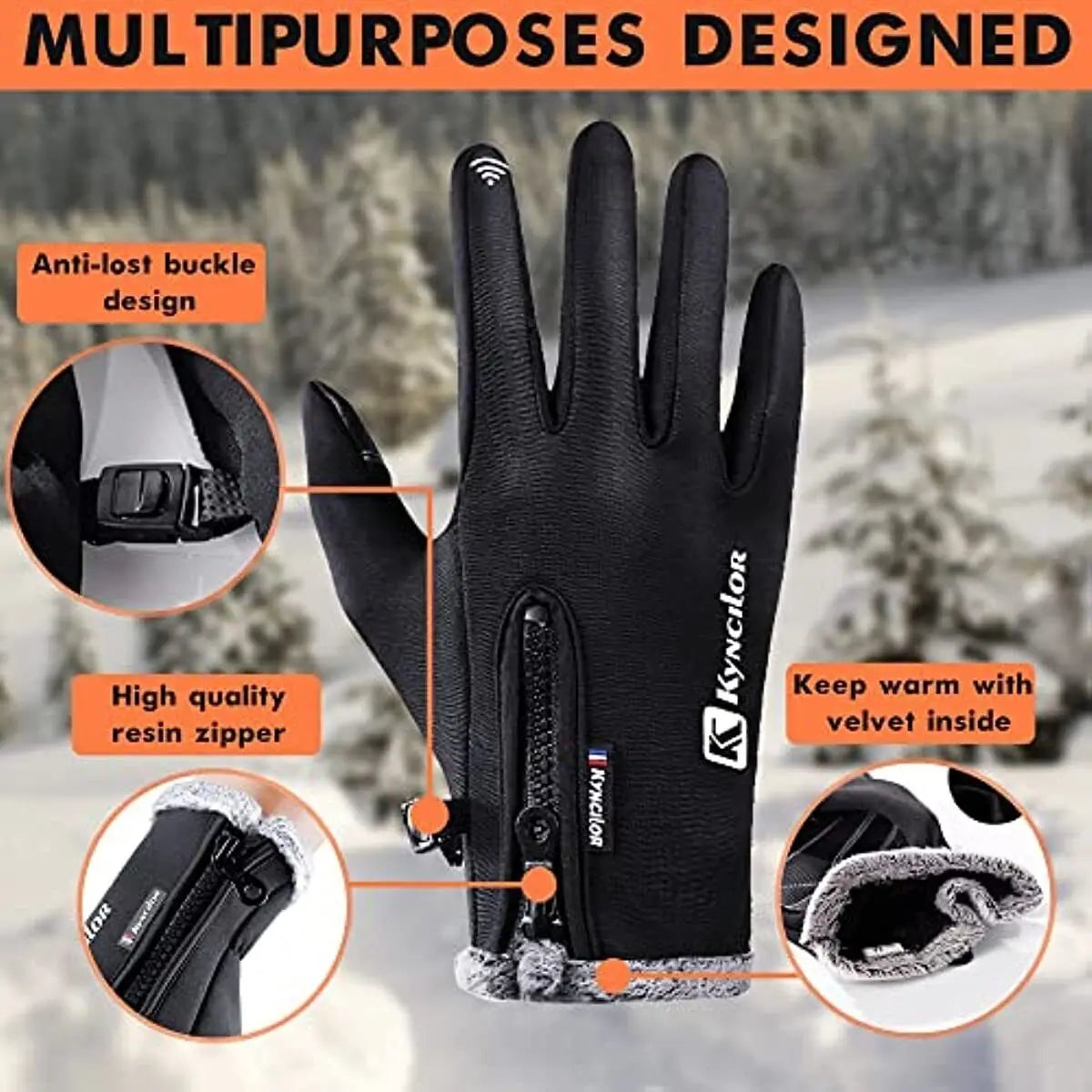 CN Thermal Waterproof Winter Gloves for Outdoor Sports