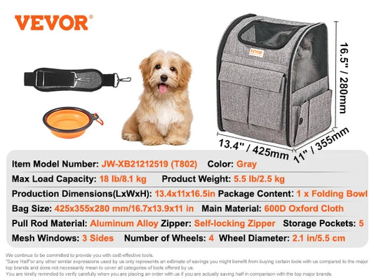 SucceBuy Cat Carrier Breathable Travel Backpack Telescopic