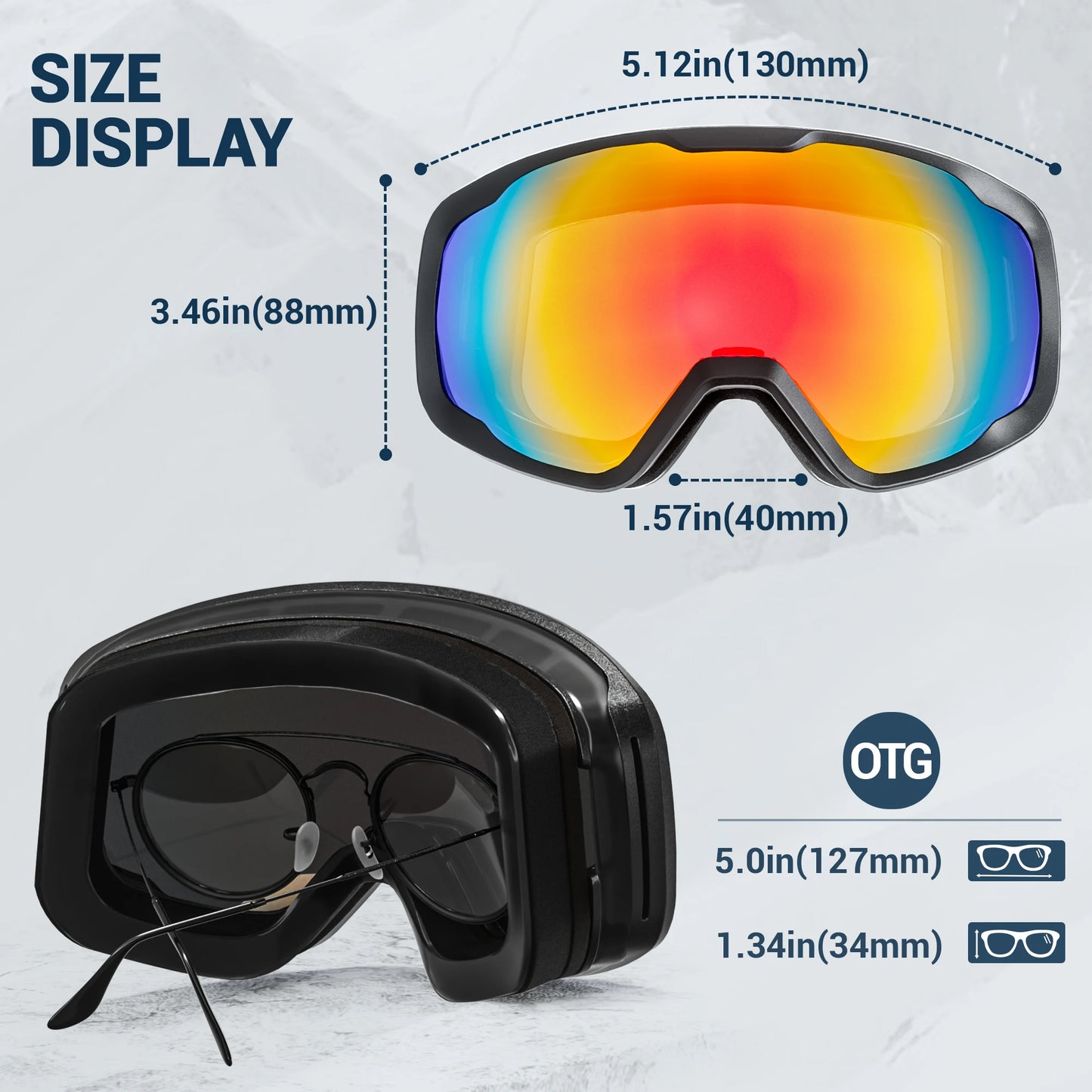 Kapvoe Kids Ski Goggles Anti Fog UV400 Snowboard Mask