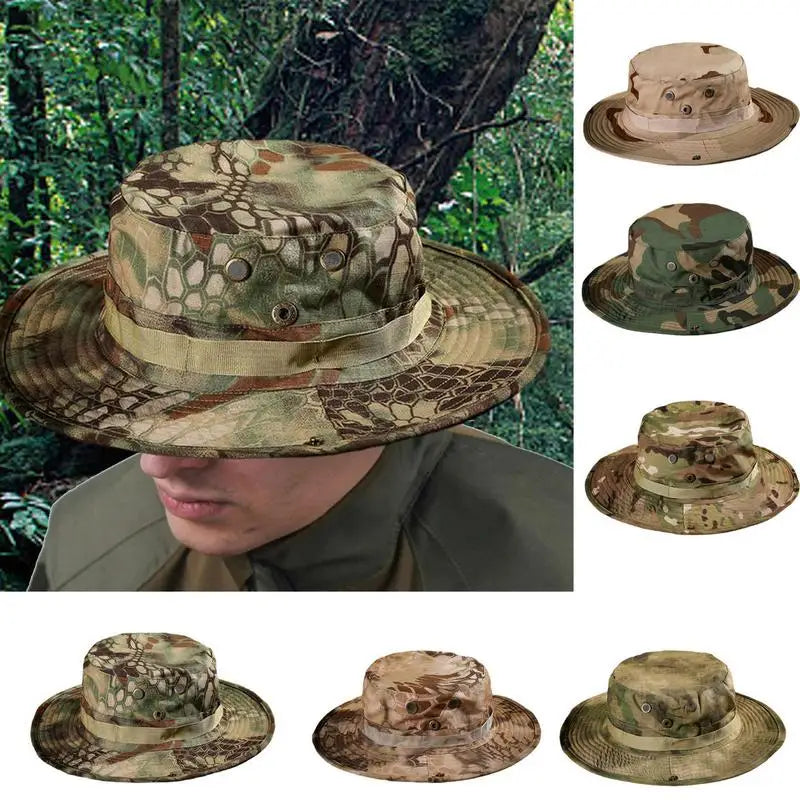 Camouflage Tactical Boonie Hat for Men Outdoor Sports Fishing Hiking and Hunting